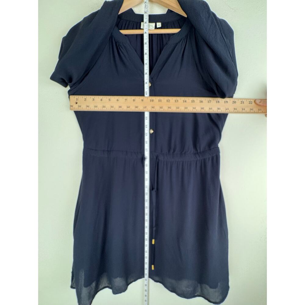Spartina Catalina Drawstring Mini Dress Slate Blue Long Sleeve Medium - Picture 16 of 16